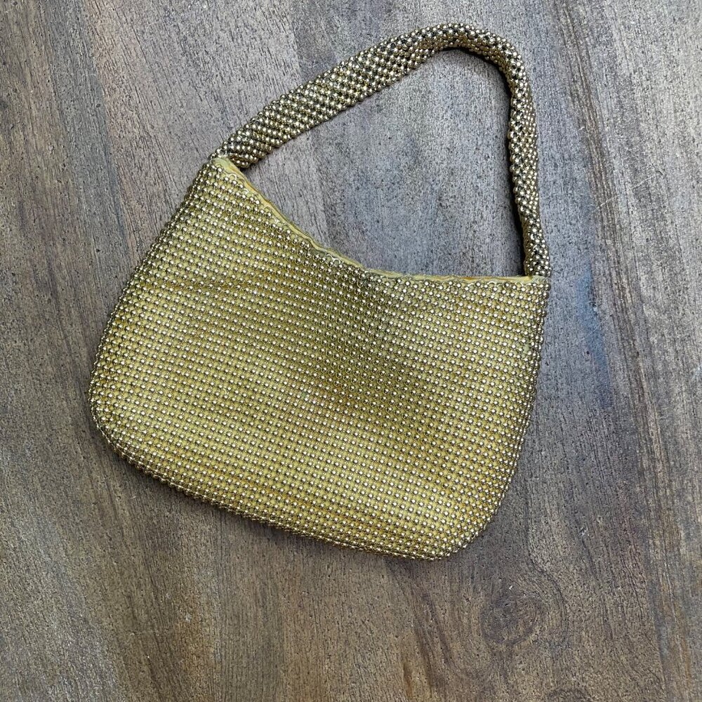 Unbranded Y2K Gold Beaded Mini Handbag Event Romantic Feminine Vintage Inspired